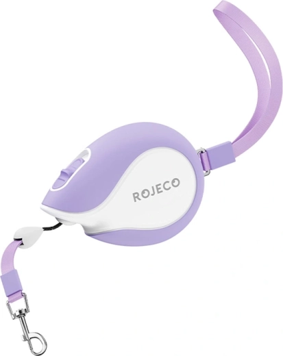 Laisse à enrouleur Rojeco Mini Pet 3 m violette
