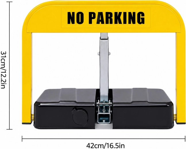 Barrière de stationnement automatique rabattable avec télécommande 42 × 31 cm - 1 pièce
