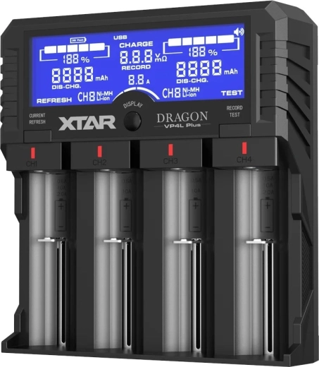 Chargeur d’accumulateurs XTAR Dragon VP4L Plus Li-ion et Ni-MH