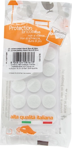 Tampons en feutre autocollants pour meubles 16 mm, blanc (30 pcs)