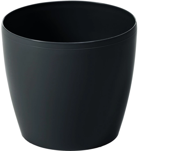Cache-pot décoratif Magnolia 13,5 cm noir brillant