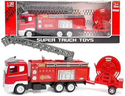 Camion de pompiers avec propulsion à friction et remorque - 1 pièce