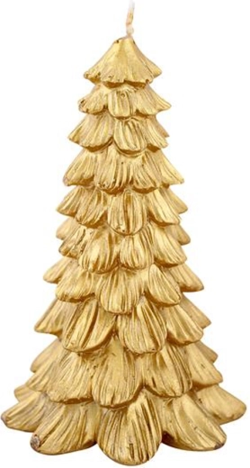 Bougie de Noël sapin dorée