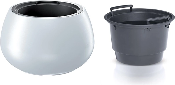 Pot de fleurs avec insert 43,6 cm blanc HEOS
