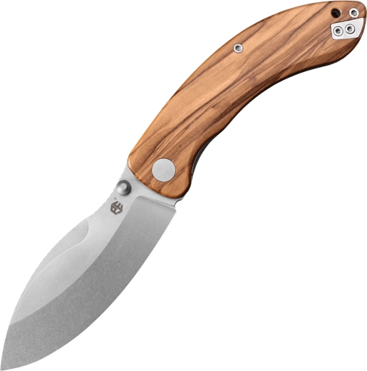 Petrified Fish Zonda couteau de poche 9,5 cm, stonewash, bois d’olivier