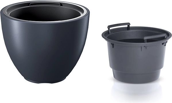 Cache-pot avec insert 39,5 cm anthracite HEOS
