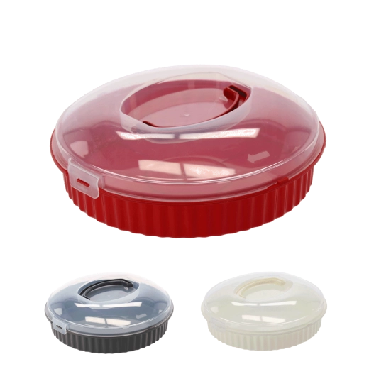 Boîte ronde en plastique pour gâteau et tarte de 30 cm