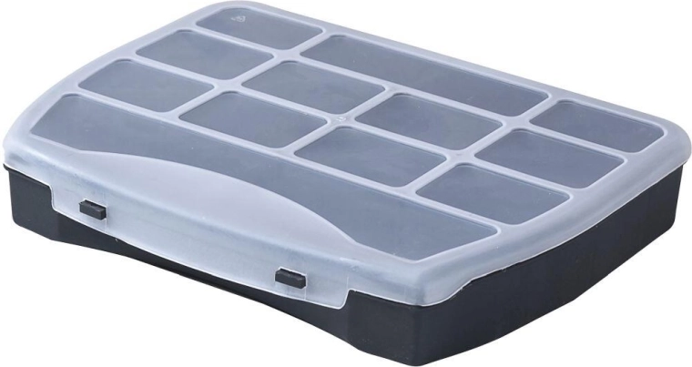 Organiseur DOMINO 250 × 200 × 44 mm, noir/transparent