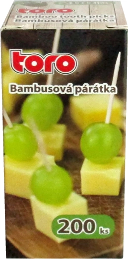 Cure-dents en bambou dans une boîte en papier (200 pcs)