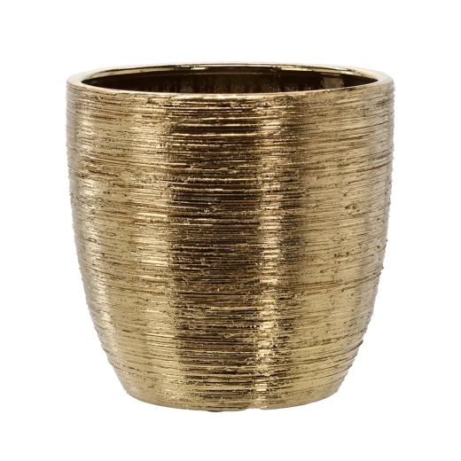 Cache-pot en céramique 30 × 30 × 29,5 cm doré