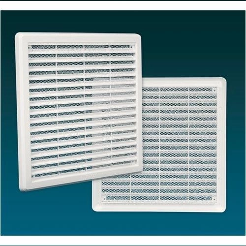Grille d’aération avec moustiquaire 200 × 200 mm blanche