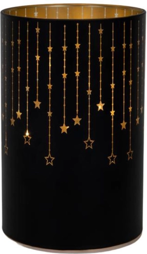 Lanterne LED décorative 14 cm, noire