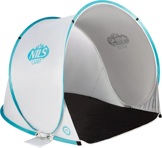 Tente de plage auto-déployante NILS Camp gris-turquoise