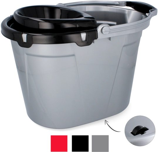 Seau à serpillière 14 l avec roulettes et panier essoreur