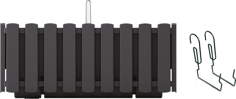 Jardinière suspendue pour rambarde 38 cm anthracite avec support métallique