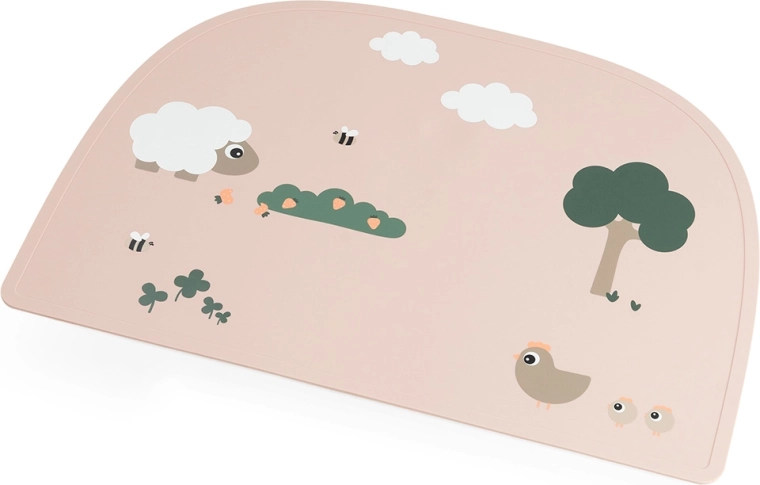 Done by Deer set de table en silicone Tiny farm rose