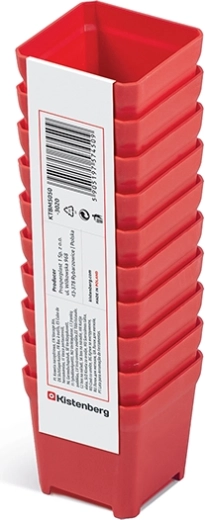Set de boîtes en plastique pour outils 5 × 5 × 5 cm, rouge (10 pcs) TAGER