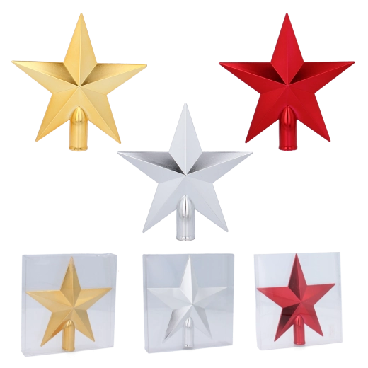 Pointe d’arbre de Noël étoile 20 cm plastique