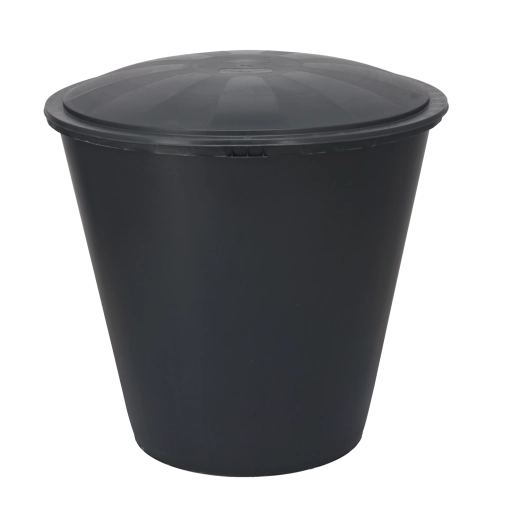 Fût de récupération d’eau de pluie 200–210 l avec couvercle, anthracite