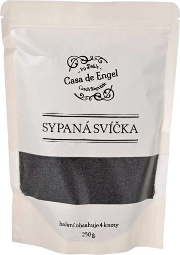 Cire en grains noire pour fabrication de bougies avec 4 mèches (250 g)