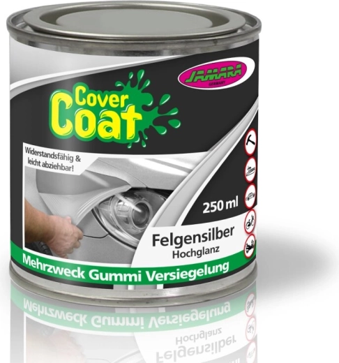 Cover Coat caoutchouc liquide pour jantes argenté brillant intense 250 ml
