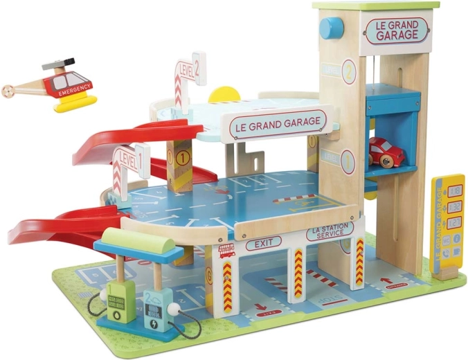 Le Toy Van garage en bois à plusieurs niveaux Le Grand Garage
