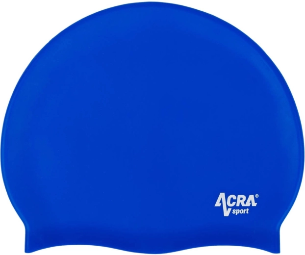 Bonnet de natation en silicone ACRA bleu