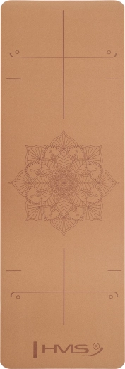 Tapis de yoga en liège HMS YM11 avec surface imperméable et lignes d’alignement