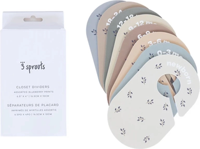3 Sprouts séparateurs de cintres par âge Blueberry (8 pcs)