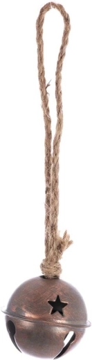 Grelot suspendu en métal brun