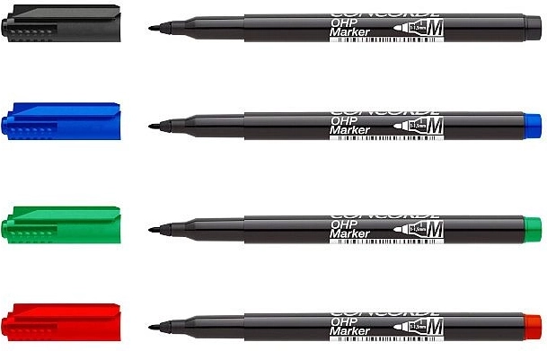 Marqueurs permanents CONCORDE OHP M, lot de 4 pièces
