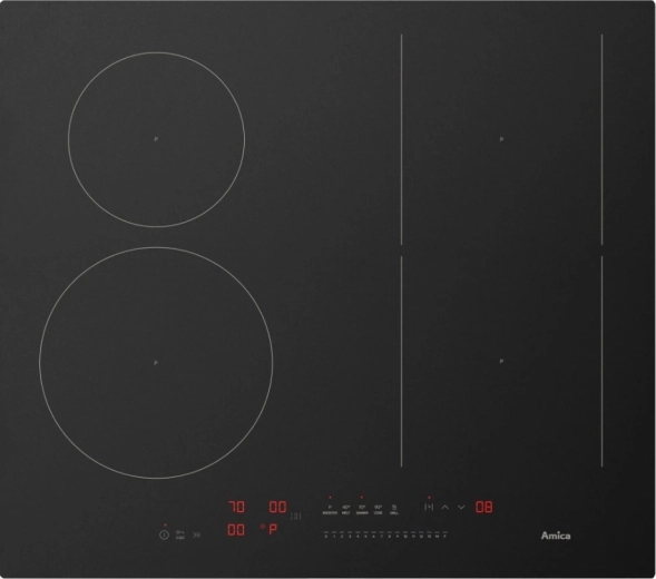 Table de cuisson à induction Amica Black Matt 60 cm avec fonctions AutoBridge et HobControl Pro