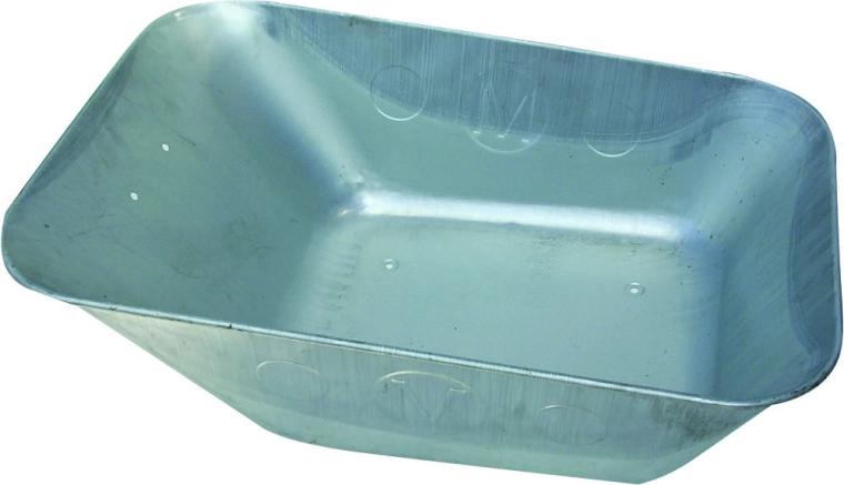 Benne galvanisée emboutie pour brouette de chantier 80 l