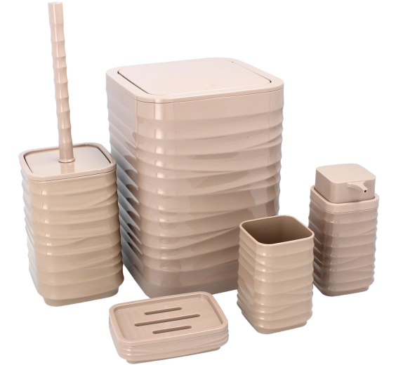 Ensemble de salle de bain 5 pièces carré marron