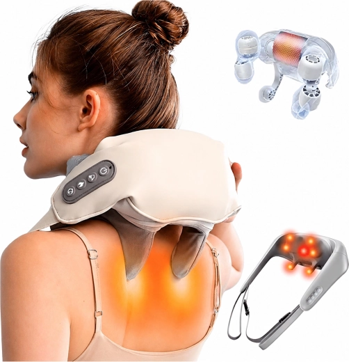 Collier de massage Shiatsu pour le cou, la nuque et le dos avec chauffage - 1 pièce
