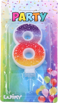 Bougie de fête chiffre 8 Étoiles