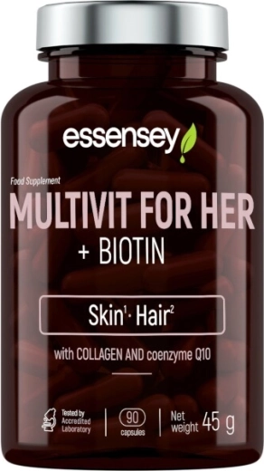 Essensey multivitamines pour femmes avec biotine, collagène et coenzyme Q10 – 90 gélules