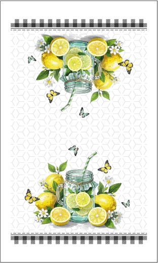 Torchon de cuisine en coton Citron 38 × 63 cm