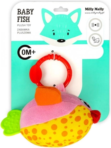 Porte-clés en peluche avec poisson rose