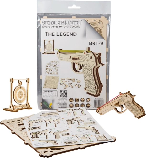 Puzzle 3D en bois pistolet Legend BRT‑19 WOODEN CITY (31 pièces)