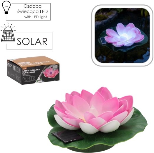 Nénuphar flottant solaire RGB LED 18 × 18 × 6 cm
