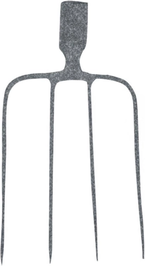 Fourche forgée à quatre dents sans manche avec peinture martelée