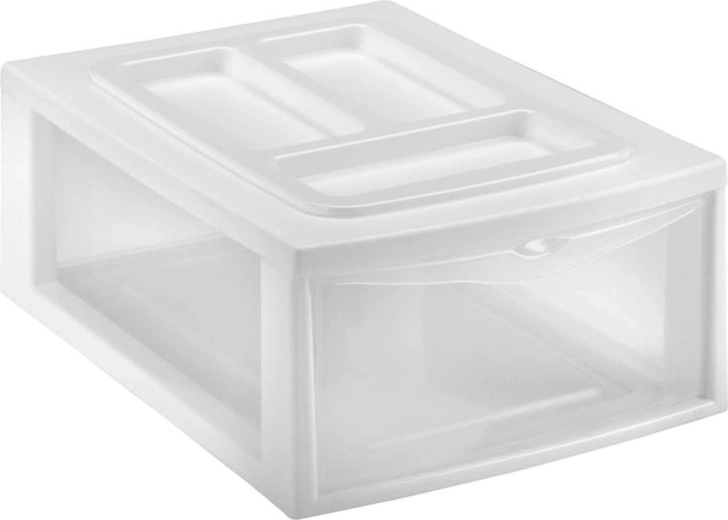 Étagère en plastique avec tiroir HEIDRUN 38 × 27 × 14 cm, assortiment de couleurs