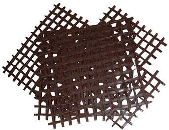 Tapis modulable en plastique 25 × 25 cm, marron (4 pcs)