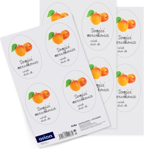 Étiquettes autocollantes pour bouteilles d’eau-de-vie d’abricot maison (12 pcs, CZ)