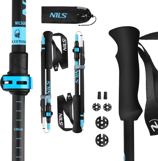 Bâtons de trekking NILS TK8604 pliables aluminium 7075