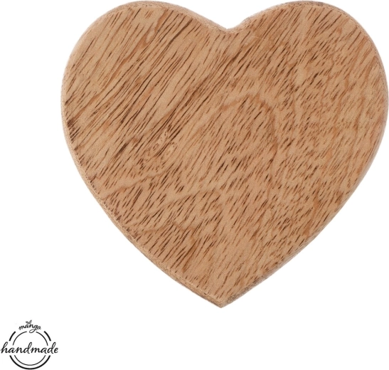 Dessous de verre en bois MANGO en forme de cœur
