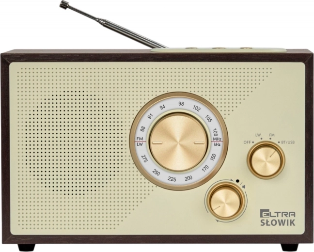 Radio de table OR Słowik avec Bluetooth, USB et microSD, de couleur brun foncé