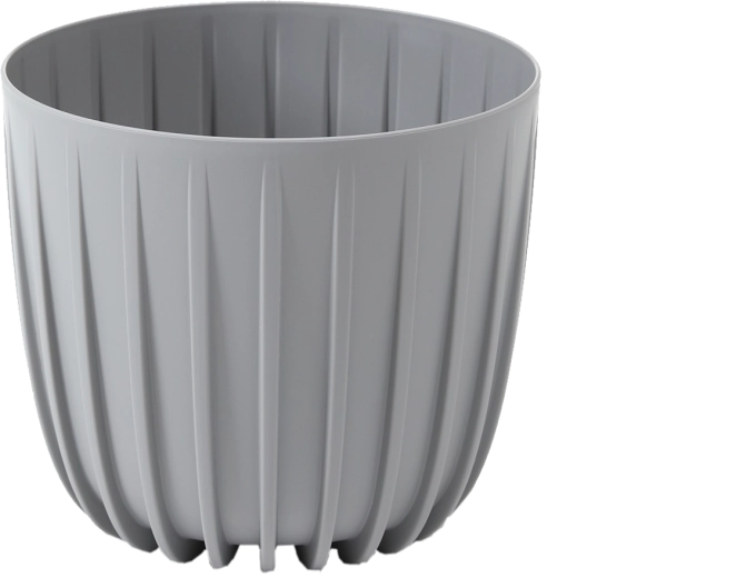 Cache-pot bas Mira 20 cm gris