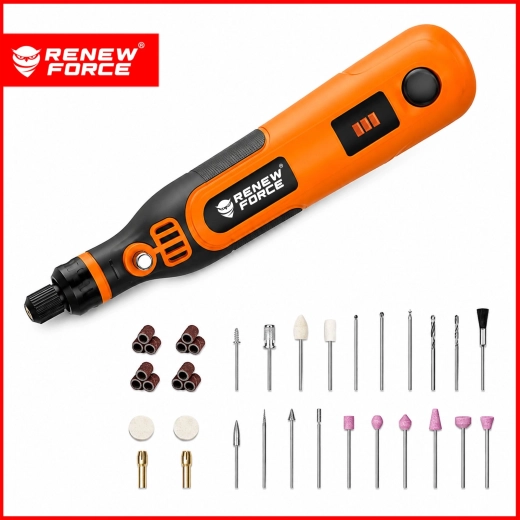 Renew Force mini fraiseuse et meuleuse sans fil avec accessoires